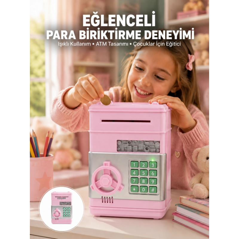 Elektronik Şifreli Otomatik Para Yutan Çocuk Kumbarası Elektronik Şifreli Otomatik Para Yutan Çocuk Kumbarası