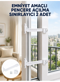 Emniyet Amaçlı Pencere Açılma Sınırlayıcı Aparat 2 Adet Yeni Nesil