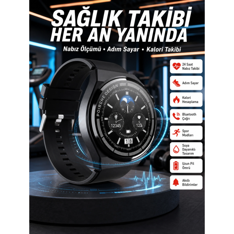 En Çok Tercih Edilen Akıllı Saat Amoled Ekran Nabız Sensörü Gps Uyumlu Adımsayar En Çok Tercih Edilen Akıllı Saat Amoled Ekran Nabız Sensörü Gps Uyumlu Adımsayar
