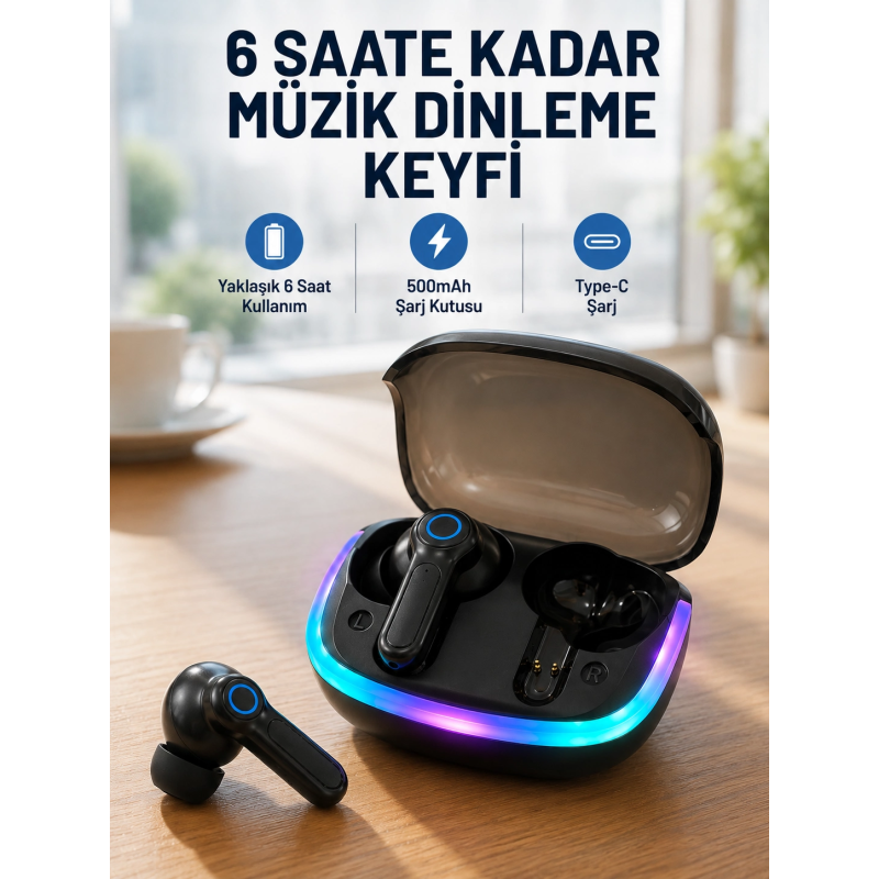 Enc Mikrofonlu Bluetooth 5.4 Kablosuz Kulaklık 40ms Düşük Gecikmeli Tws Kulaklık Enc Mikrofonlu Bluetooth 5.4 Kablosuz Kulaklık 40ms Düşük Gecikmeli Tws Kulaklık