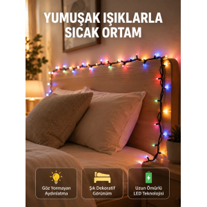Enerji Tasarruflu Şeffaf Kablo 5 M 50 Led Dekor Işık Yeni Nesil