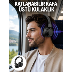 Ergonomik Konforlu Kablosuz Kulak Üstü Bluetooth Kulaklık Yeni Nesil
