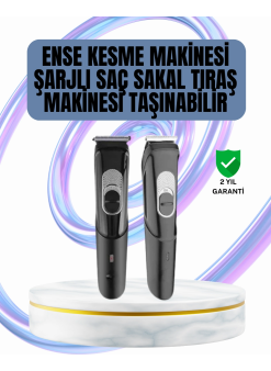 Ergonomik Tasarımlı, 3 Taraklı Profesyonel Şarjlı Saç Sakal Tıraş Makinesi