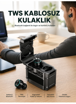 Ergonomik Tasarımlı Bluetooth Kulaklık | Suya Dayanıklı | Dokunmatik Kontrollü Yeni Nesil