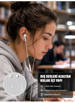 Ergonomik Tasarımlı Stereo Ses Performanslı Kablolu Kulaklık Yeni Nesil