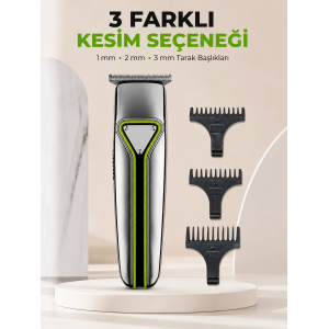 Erkek Saç Sakal Kesme Makinesi Profesyonel T Bıçaklı Usb Şarjlı Ense Favori Düzeltme Makinesi