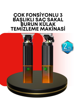 Erkekler İçin Şarjlı 3’ü 1 Arada Trimmer Seti – Güçlü Motor, Sessiz Çalışma