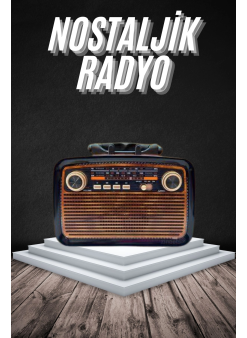 Eskitme Nostalji Tasarımlı Bluetoothlu Nostalji Radyo Ahşap Nostaljik Görünümlü