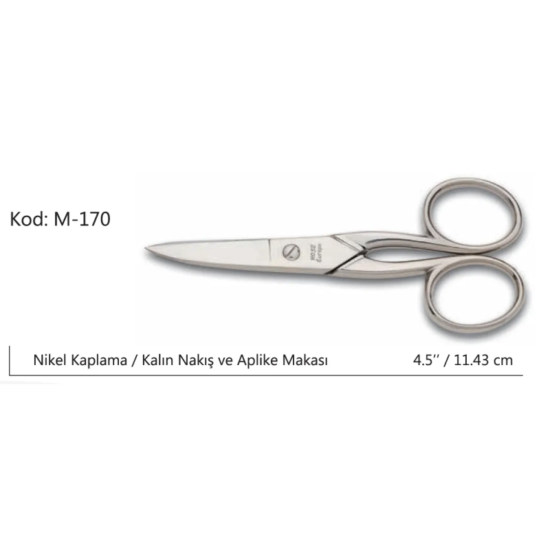 Europe Kalın Nakış Makası Süper Kalite No:4.5 11,43 Cm Europe Kalın Nakış Makası Süper Kalite No:4.5 11,43 Cm