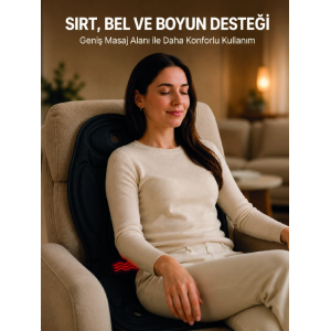 Ev Ofis Araç Uyumlu Isıtmalı Tam Vücut Masaj Minderi