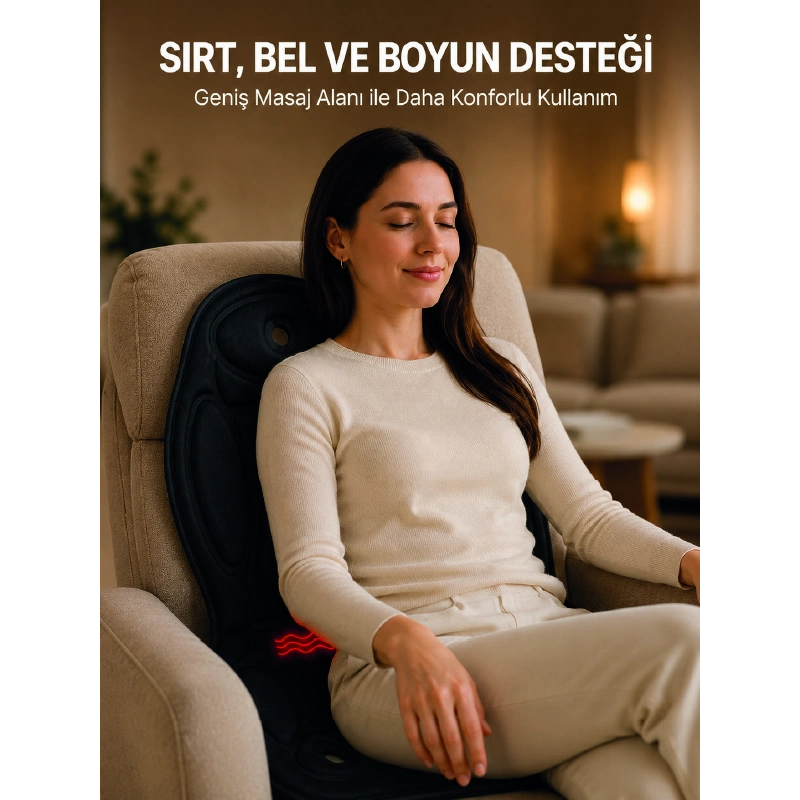 Ev Ofis Araç Uyumlu Isıtmalı Tam Vücut Masaj Minderi Ev Ofis Araç Uyumlu Isıtmalı Tam Vücut Masaj Minderi