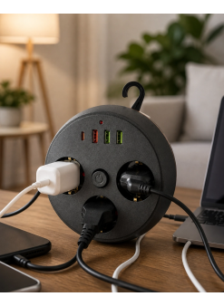 Ev Ofis İçin Çoklu Priz 3 Priz 3 Usb Type C Güvenli Enerji Yönetimi