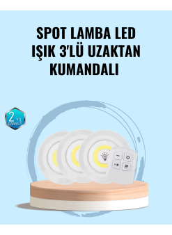 Ev Ofis Kamp İçin Uygun Uzaktan Kumandalı Yapışkanlı Kablosuz Led Spot Lambalar