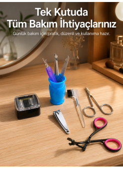 Ev Tipi Manikür Seti Cımbız Tırnak Makası Kaş Makası Bakım Kiti