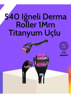 Evde Güvenli Kullanım İçin Titanyum Derma Roller – Siyah Saplı