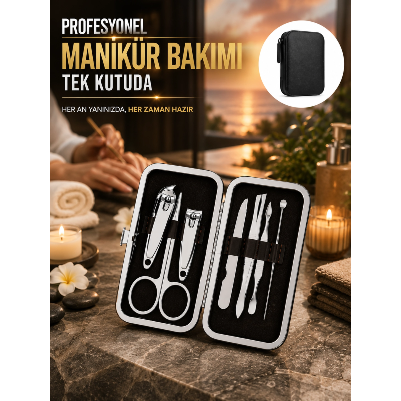 Evde Profesyonel Tırnak Bakımı İçin 7 Parça Premium Bakım Seti Evde Profesyonel Tırnak Bakımı İçin 7 Parça Premium Bakım Seti