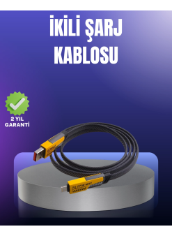 Evrensel Uyumluluklu Dayanıklı Metal Başlıklı Hızlı Şarj Kablosu