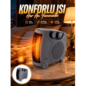 Fanlı Oda Isıtıcısı Termostat Kontrollü Soğuk Hava Üfleme Modu Yeni Nesil