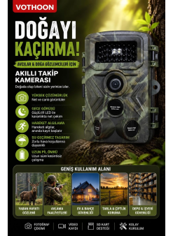 Fotokapan Kamera 3 Sensör 16mp Full Hd 1080p Gece Görüşlü 2 Inç Lcd Ekran