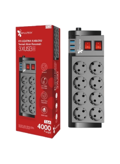 Fulltech Ftr-08 8’li Termal Akım Korumalı Priz