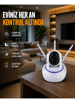 Full Hd Akıllı Ip Kamera – Gece Görüşlü, Hareket Sensörlü, Çift Yönlü Ses Ve Online Kayıt Özellikli Yeni Nesil