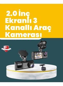 Full Hd Çift Yönlü Araç Kamerası  Hareket Algılama  Döngüsel Kayıt