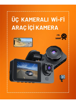 Full Hd Çözünürlüklü Üç Kameralı Araç İçi Kamera – Park Ve Sürüş Güvenliği