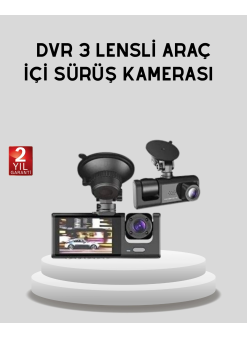 Full Hd Üç Kameralı Araç Kamerası 170° Geniş Açılı Ve Park Destekli