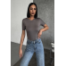 Rahat Ve Şık Kısa Kollu Bisiklet Yaka Likralı Viskon Penye Body Füme Rahat Ve Şık Kısa Kollu Bisiklet Yaka Likralı Viskon Penye Body Füme