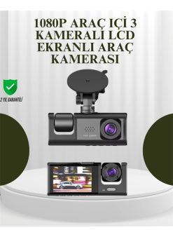 G-sensörlü 3'lü Kayıtlı Araç Kamerası