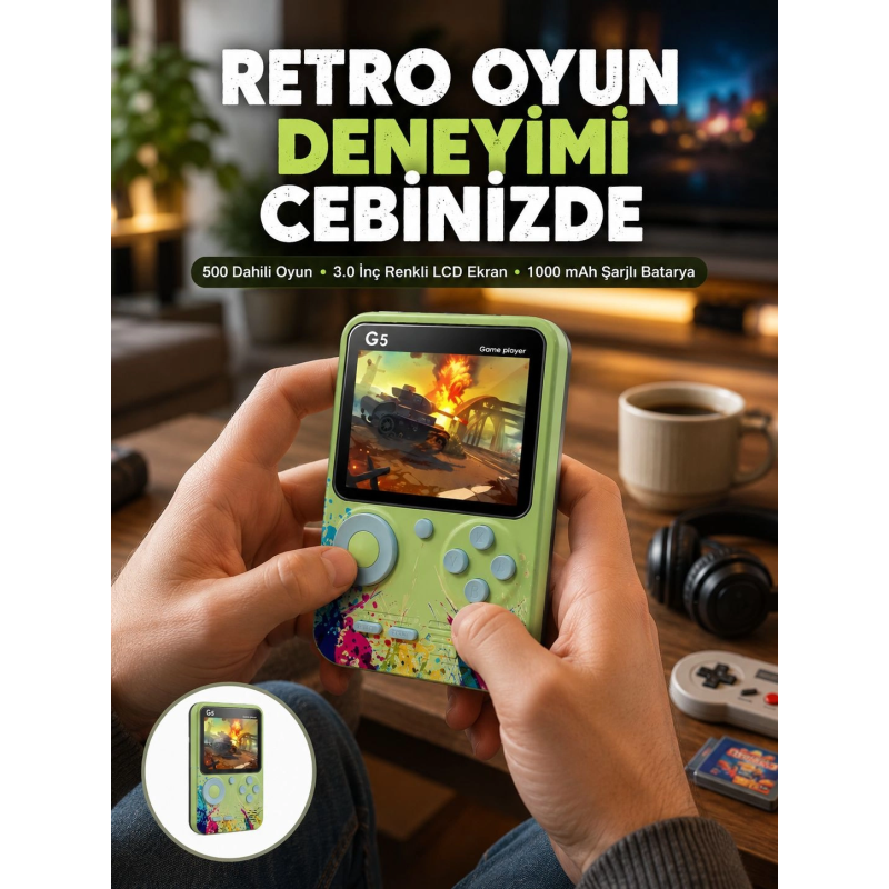 G5 Game Box Retro Mini Oyun Konsolu – 500 Dahili Oyun Yeni Nesil G5 Game Box Retro Mini Oyun Konsolu – 500 Dahili Oyun Yeni Nesil