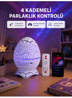 Galaksi Efektli Dinozor Yumurta Projektör – Yüksek Çözünürlüklü