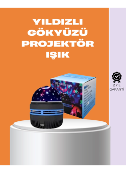 Galaxy Projektör – 360° Dönebilen Gece Lambası, Dekoratif Ambiyans Işığı