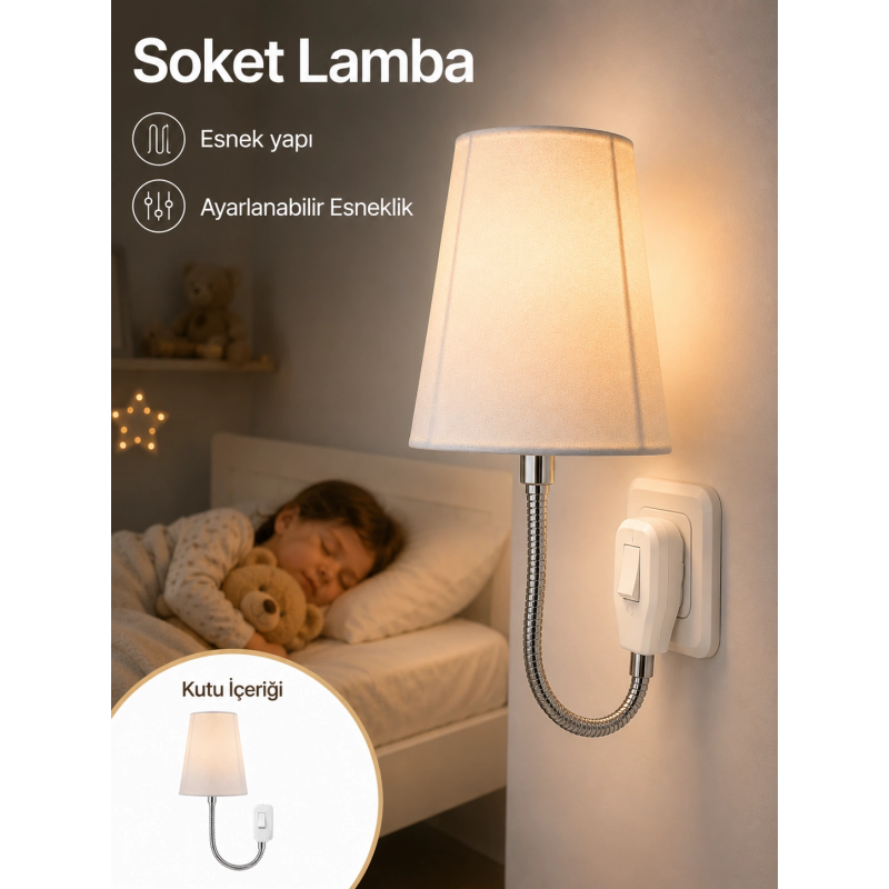 Gece Aydınlatması Soket Lamba Prize Takılma Özellikli Gece Aydınlatması Soket Lamba Prize Takılma Özellikli