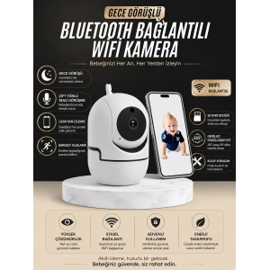 Gece Görüşlü Bebek Kamerası  Telefondan Canlı Takip Özellikli