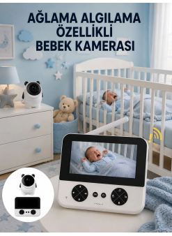 Gece Görüşlü Güvenli Bebek Monitörü 720p Hd Görüntü Yeni Nesil