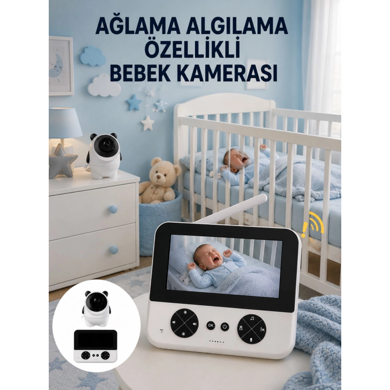 Gece Görüşlü Güvenli Bebek Monitörü 720p Hd Görüntü Yeni Nesil Gece Görüşlü Güvenli Bebek Monitörü 720p Hd Görüntü Yeni Nesil