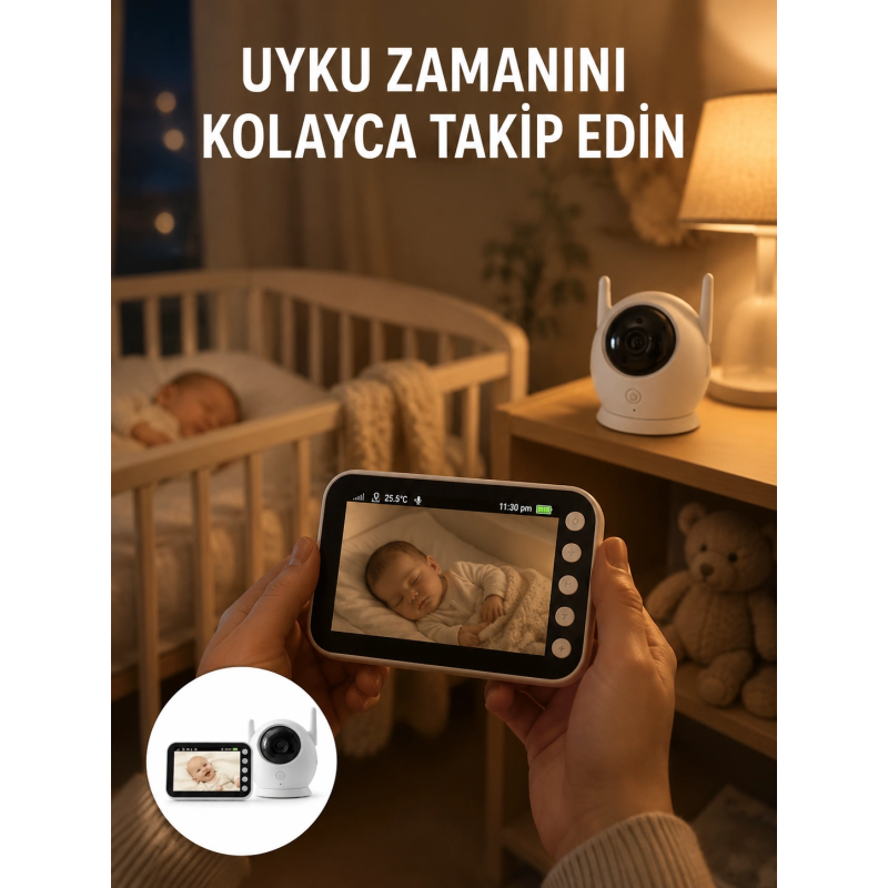 Gece Görüşlü Hareket Takipli Bebek Kamera Sistemi Yeni Nesil Gece Görüşlü Hareket Takipli Bebek Kamera Sistemi Yeni Nesil
