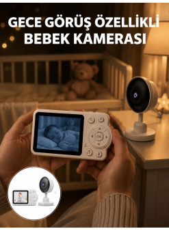 Gece Görüşlü Kablosuz Bebek Monitörü Ağlama Ve Hareket Algılama Yeni Nesil