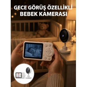 Gece Görüşlü Kablosuz Bebek Monitörü Ağlama Ve Hareket Algılama Yeni Nesil