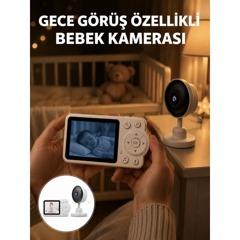 Gece Görüşlü Kablosuz Bebek Monitörü Ağlama Ve Hareket Algılama Yeni Nesil Gece Görüşlü Kablosuz Bebek Monitörü Ağlama Ve Hareket Algılama Yeni Nesil
