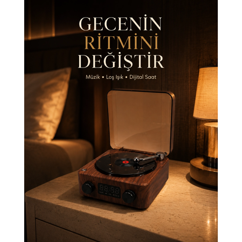Gece Lambası Bluetooth Hoparlör Dijital Saat Çok Fonksiyonlu Su Dalgası Işıklı Gece Lambası Bluetooth Hoparlör Dijital Saat Çok Fonksiyonlu Su Dalgası Işıklı