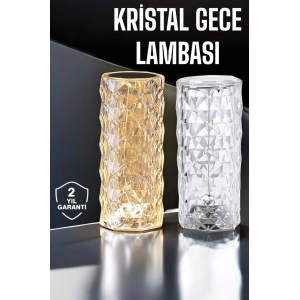 Gece Lambası Kristal Lamba Dokunmatik Şarjlı Hediyelik