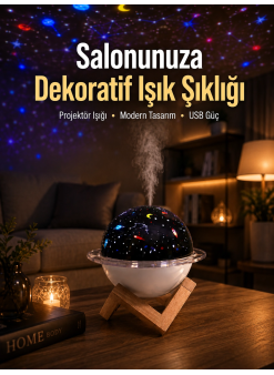 Gece Lambası Özellikli Taşınabilir Nemlendirici Ve Aromaterapi Cihazı Usb Girişli