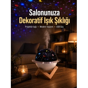 Gece Lambası Özellikli Taşınabilir Nemlendirici Ve Aromaterapi Cihazı Usb Girişli