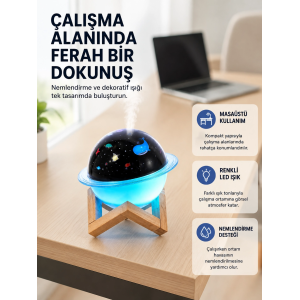 Gece Lambası Özellikli Taşınabilir Nemlendirici Ve Aromaterapi Cihazı Usb Girişli
