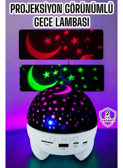 Gece Lambası Renkli Yıldızlı Gökyüzü Projeksiyon Gece Tavan Yansıtma