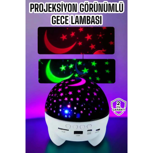 Gece Lambası Renkli Yıldızlı Gökyüzü Projeksiyon Gece Tavan Yansıtma