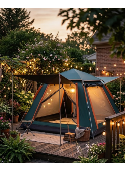 Geniş Aile Kamp Çadırı 240x210 Cm Güneşlikli Otomatik Kurulum Outdoor Çadır
