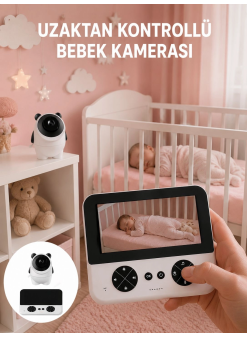 Geniş Ekranlı Bebek Monitörü Ağlama Algılama Özellikli Yeni Nesil